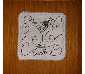 Stickdatei ITH - Untersetzer Martini